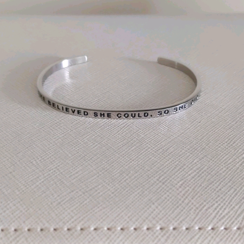NWOT Mantraband "she believed she could..."